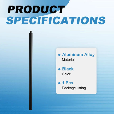 Rig Ready 12 Inch Aluminum Tripod Extension Rod With 1/4 20 Female To Male Thread Lightweight Camera Stabilizer Support Pole Accessory Mount For Dslr And Action Cam In Black specifications showing aluminum alloy material and size.