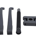 Lower bearing carrier puller four-piece kit with two gray curved levers, black-handled shaft, and gray clamp block