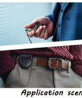 Hella Solid Pocket Watch Case Crafted From Premium Pu Leather Featuring A Snazzy Antique Bronze Chain in use with pocket watch.
