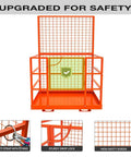 Badass Rated Forklift Safety Cage And Heavy Duty Man Basket For Front End Loaders, showing sturdy construction and safety features.
