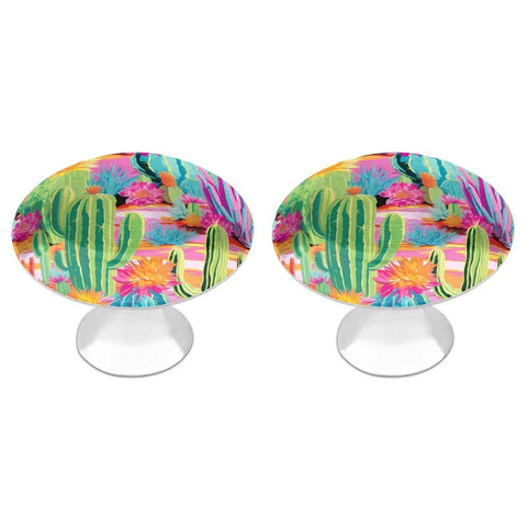 Cactus Flower Cabinet Knobs Two Pack Pull Handles with colorful cactus design, durable aluminum alloy, rust-resistant finish.