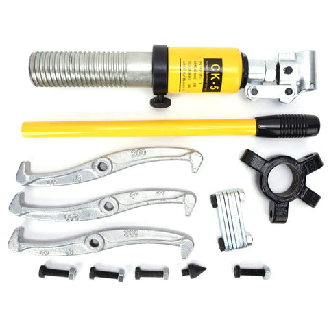 Heavy Duty 5 Ton Hydraulic Gear Puller And Bearing Separator Tool Kit With Three Jaw Setup For Garage Hub And Gear Removal Using 200 Mm 140 Mm Height And 50 Mm Pump Stroke Capacity For Tough Jobs In Home Or Local Garage Shops Now, 3-jaw steel kit