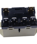 Side view of Enclosed Power Relay G7L-2A-TUBJ-CB DPST-NO With Test Button for 200-240VAC, showing quick-connect terminals.