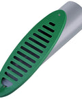4 Inch Green Angled Drainage Grate For Yard Drainage Systems That Fast Tracks Surface Water And Prevents Ponding, side view