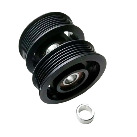 Kick Your Horsepower Up With This Supercharger Double Pulley Idler Belt Kit For M113K Mercedes AMG, black cast iron. Compact design.