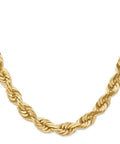 Solid 14K Yellow Gold 10mm Diamond Cut Rope Chain Heavyweight Statement Piece for Men on display.