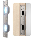 Beefed Up Heavy Duty Door Strike Plate Reinforcement For Exterior And Interior Doors With Dual Strike Holes, Fits 5 And A Half Inch Latch Openings