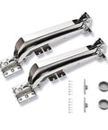 Lowkey Silent 180 Degree Parallel Opening Door Hinge Featuring Heavy Duty Steel Build And Integrated Soft Close Buffer For Smooth Motion and Hassle Free Installation with mounting accessories.