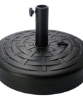 30Lb Water Filled Central Pole Umbrella Base with Wide Rattan Design and Steel Holder for Backyard Stability, Weatherproof Stand