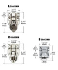 Two Pack Metal Toggle Hasp Latches Hardware With Screws Heavy Duty Iron Locking Clasps dimensions and sizes illustration