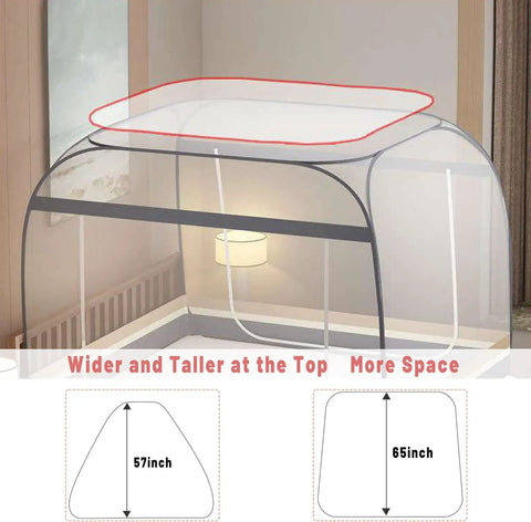 Pop Up Mosquito Tent With Instant Fold Frame for hassle-free setup, sealed netting bottom, ultra-portable for indoor outdoor use.