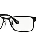 Unisex RX6238 Square Prescription Eyewear Frames in Shiny Black with Demo Lens, Eye Size 53mm, Bridge 17mm, Temple 145mm