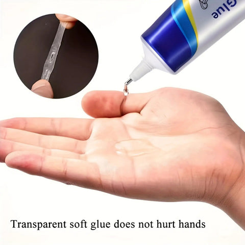 Heavy Duty Shoe Sole Glue Adhesive Waterproof Repair For Sneakers Boots Leather Handbags And Heels Multipurpose Professional Glue Beast Bond For Soles And Other Materials shown being applied to hand