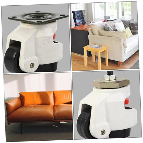 Set Of 4 Heavy Duty Workbench Caster Wheels With Leveling Feet 500kg Capacity Swivel Transport Casters For Industrial Equipment Non Slip Wear Resistant Stable And Easy To Maneuver, white swivel caster with leveling foot for sofa and workbench