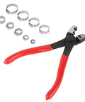 80 Piece Stainless Steel Hose Clamp Kit With Pliers Nine Size Assortment From 5.8 7.0 mm To 20.3 23.5 mm Single Ear Clamps In Storage Box