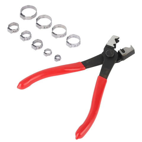 Ultimate 80-Piece Stainless Steel Hose Clip Assortment Kit With Heavy Duty Pliers For Auto And Marine Repair, Rust Proof Single Ear Pipe Clamps In Portable Storage Box For Any Jam. stainless steel hose clips with pliers, assorted sizes