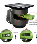 4 Pack Leveling Casters Heavy Duty With Upgraded Ratchet 360 Degree Swivel With Feet Height Adjustable Total Capacity 2200 Lbs Ideal For Workbenches And Machinery Easy Height Adjustment By Shaking Handle For Quick Leveling On Any Surface