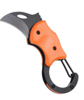 Mini Pocket Folding Knife With Carabiner Clip, 3Cr13 Stainless Steel Blade 1.38 Inches, Compact EDC Box Cutter, Orange Black