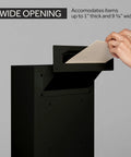 Inserting envelope into wide slot of Through-The-Wall Drop Box Deposit Safe With Lock, Built-To-Last Beefy Heavy-Duty Steel Mailbox