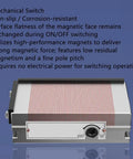 Rectangle Permanent Magnetic Clamping Plate For EDM Tapping And Drilling Machines, Dense Red Copper Pole Chuck with switch