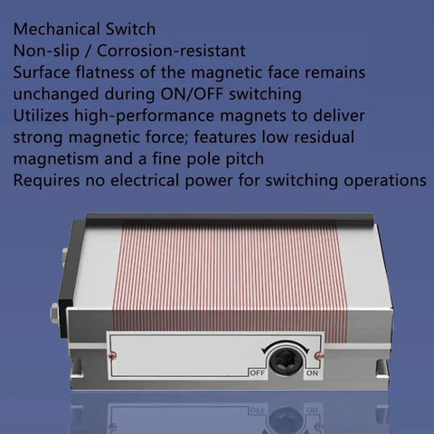 Rectangle Permanent Magnetic Clamping Plate For EDM Tapping And Drilling Machines, Dense Red Copper Pole Chuck with switch