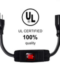 Heavy Duty Outdoor Waterproof Extension Cord With On Off Switch, 6 Foot SJTW Power Cable, 125V 250V Rated, UL Listed, close-up