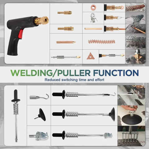 Components and welding tools of Spot Welder Dent Puller Kit for Cars and Trucks, 110V 3800A Auto Body Repair Tool With Six Models