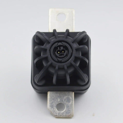 Heavy Duty High Voltage Pyrofuse Battery Disconnect Unit For Trucks And Evs Direct Bolt Up with connector and metal mounts.