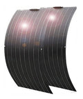 1200W Solar Panel Kit With Two 600W Flexible Monocrystalline Panels And Built In Charge Controller For 12 To 48V Battery Charging Campers And Off Grid RV Power Solutions, showing two curved panels.