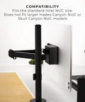 VESA NUC Mounting Bracket Behind Your Monitor, Extension Plate For Intel NUC Mini PC, 75x75mm And 100x100mm VESA Patterns