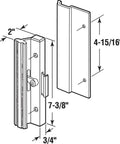 Diagram of MP1006 Clamp Style Sliding Glass Door Handle Set with dimensions, aluminum surface mount, flush exterior pull.
