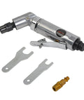 Pro Grade 1/4 Inch Air Angle Die Grinder With Built In Regulator And Variable Speed Throttle, tools and accessories included.