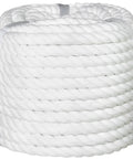 White Cotton Rope Three Eighths Inch Thick Twisted Craft Rope, 100 Feet, Eco Friendly Natural Cord Coiled