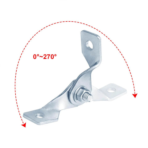 Front view of Six Pack Adjustable Hinges For One And Five Eighths Inch Strut Channel Made Of Low Carbon Steel With Electro Galvanized Finish