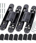 2 Pack Hidden Door Hinges With Adjustable Cross Style for outward opening wooden doors set with screws and covers