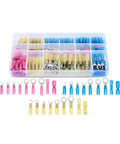 Rock Solid 135 Piece Heat Shrink Wire Connector Kit featuring various colored terminals in a storage box.