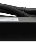 Rear view of Six Outlet Metal Power Strip With Ten Foot Cord Built In Circuit Breaker Protects Against Overloads Lighted On Off Switch.