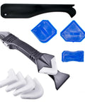 3 In 1 Silicone Caulking Tool Kit With Stainless Steel Head and Reusable Pads displayed on a white background