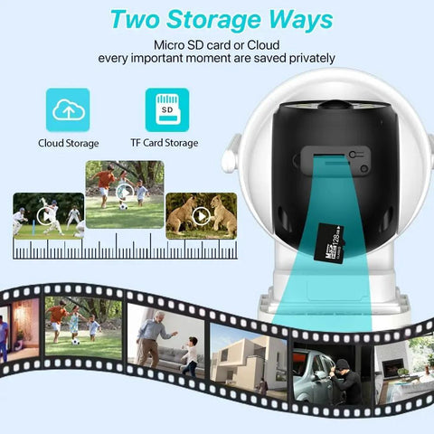 Heavy Duty 4Mp Outdoor Wifi Ptz Security Ip Camera With Smooth 6X Optical Zoom Solar Panel Charging Built In Battery showing storage options.
