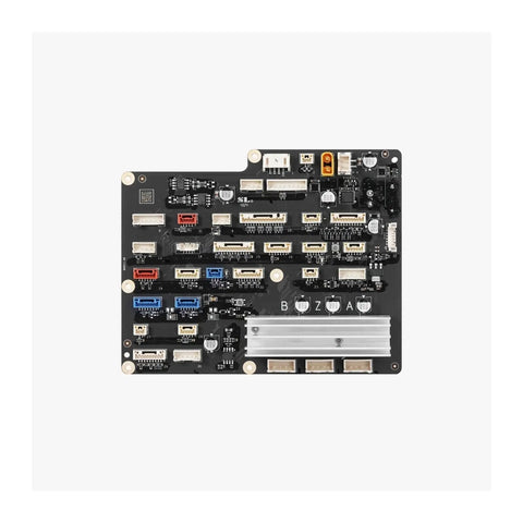 H2D MC Control Board For 3D Printer Replacement Precision Mainboard With Direct Interface Match Plug And Play Install Stable Commands High Compatibility For H2D Models And Bambu Lab Systems black PCB with aluminum heatsink and connectors