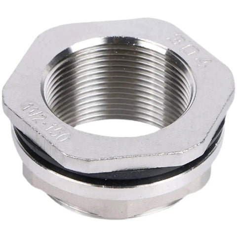 Bulkhead Pipe Fitting Connector One Quarter To Two Inch Female BSPT Stainless Steel 316L 304 Water Tank Hole Drainer Coupler Heavy Duty