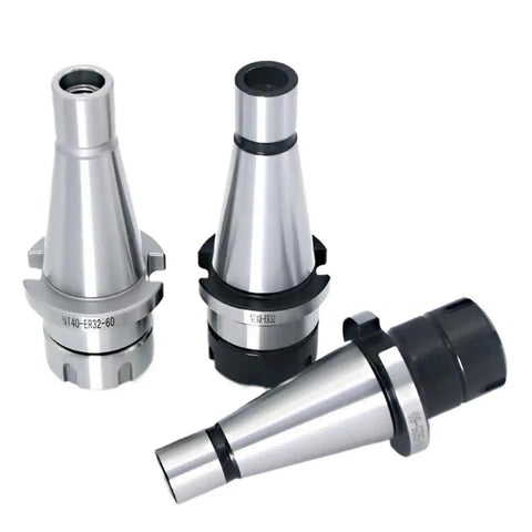 Heavy Grade Stainless Steel Cnc Collet Compatible Nt30 Nt40 Nt50 Er11 Er16 Er20 Er25 Er32 Er40 Sizes, set of three collet holders.