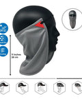 Side view of UV Sun Protection Neck Gaiter Dope 2 In 1 Face Covering For Outdoor Fishing, Adjustable Neck Drape, Universal Fit Light Gray.