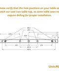 Dead Flat Cast Iron Router Table Extension Wing, 27 By 16 Inches, Heavy Duty Vibration Dampening Tabletop Upgrade installation diagram