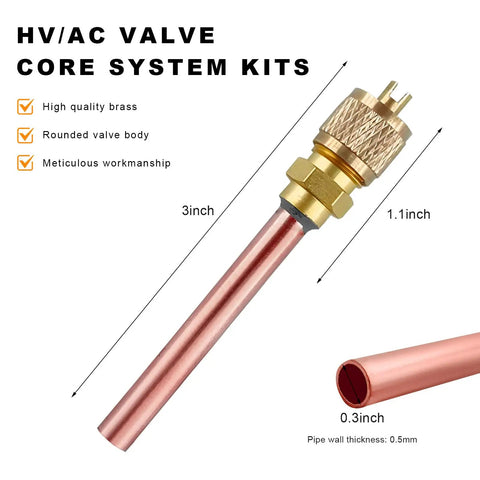 Ten Pack Service Access Valve For Refrigeration And Air Conditioning Systems, One Quarter Inch SAE To One Quarter Inch OD Copper Tube