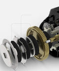 Close-up view of the Offshore Fishing Reel 2000 Type With Magnetic Brake System And Anti Explosion Line showing inner gear mechanism.