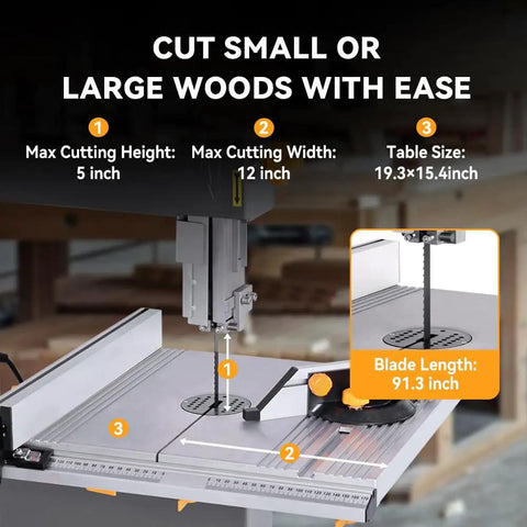 12-Inch Band Saw With Stand, Beefy 7 Amp Two-Speed Benchtop For Woodworking And Metal Cutting, 1 HP Motor Delivers Fast, Clean Cuts