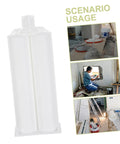 10 Pack Dual Component Epoxy Adhesive Cartridges With Precise Glue Dispensing For Industrial Jobs One To One Ratio White Tubes Portable Manual Applicator Ready Versatile Bonding For Plastic And Metal Repairs, white dual cartridge