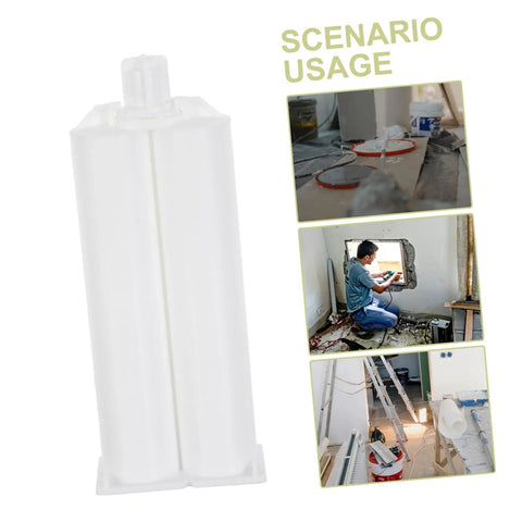 10 Pack Dual Component Epoxy Adhesive Cartridges With Precise Glue Dispensing For Industrial Jobs One To One Ratio White Tubes Portable Manual Applicator Ready Versatile Bonding For Plastic And Metal Repairs, white dual cartridge