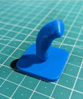 Heavy Duty Garage Shelf Hook For Keyhole Slots, Slide In Storage And Organization For Shelves, Durable Workshop Organizer in blue on grid surface